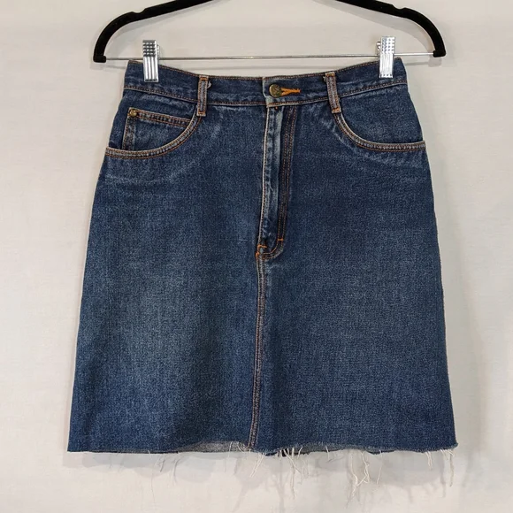 Vintage Giano High Rise 100% Cotton Cut Off Denim Skirt Size 6 - Picture 5 of 11